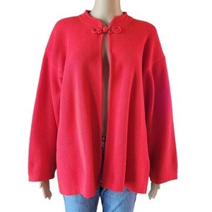 Vintage 90s Newcomer Red Classic Cardigan Sweater Women's Large Red
